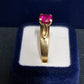 Ladies 9ct Yellow Gold Pink Stone Ring