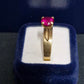 Ladies 9ct Yellow Gold Pink Stone Ring