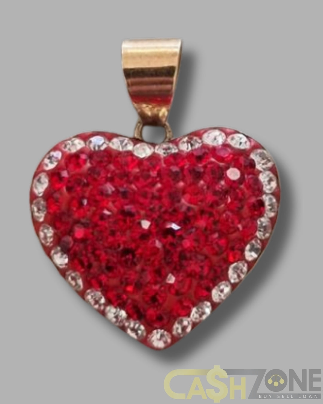Ladies 9ct Yellow Gold Bejewelled Heart Pendant