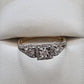 Ladies 9ct Yellow Gold Clear Stone Vintage Style Ring