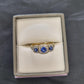 Ladies 9ct Yellow Gold Blue/Clear Stone Ring