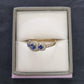 Ladies 9ct Yellow Gold Blue/Clear Stone Ring
