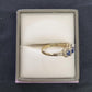 Ladies 9ct Yellow Gold Blue/Clear Stone Ring