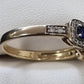 Ladies 9ct Yellow Gold Blue/Clear Stone Ring