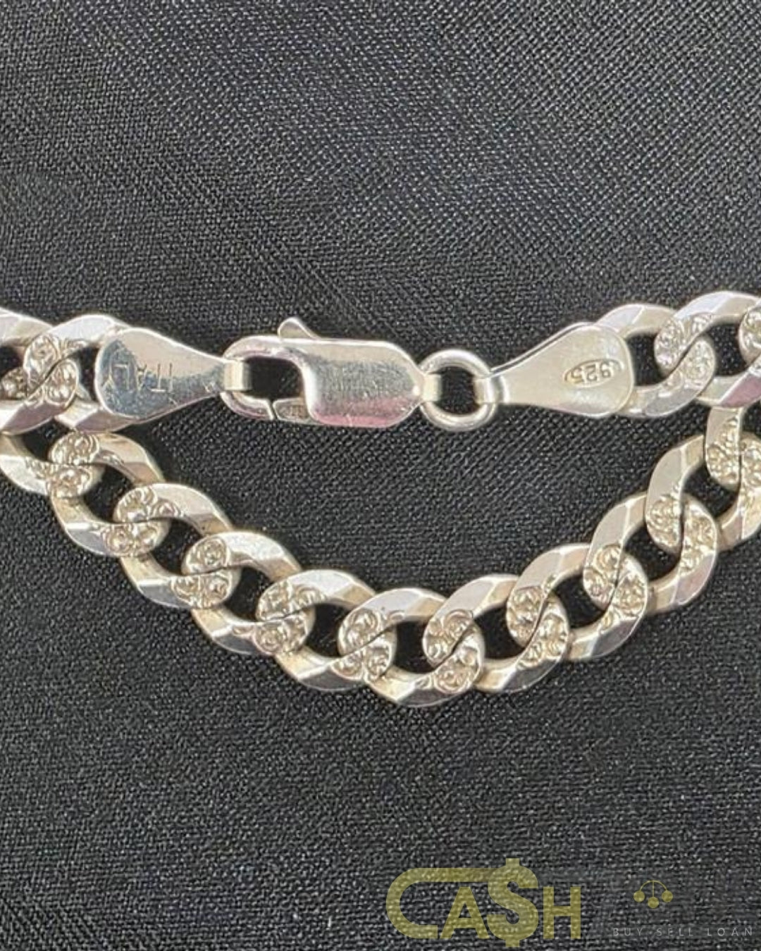 Men's Silver 50cm Filed Curb Chain