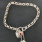 Ladies Silver Heart Lock Belcher Bracelet