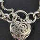 Ladies Silver Heart Lock Belcher Bracelet