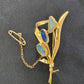 Ladies 10ct Yellow Gold 3 Opal Brooch
