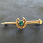Unisex 9ct Yellow Gold Horseshoe & Nail Brooch