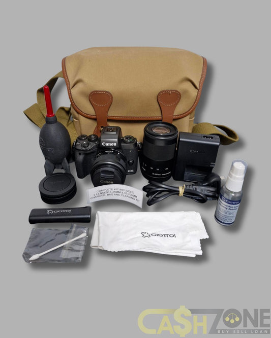 Cannon Camera EOS M5 in Bag 2 x Lenses 15-45mm 50-200mm
