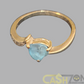 Ladies 9ct Yellow Gold Ring With Blue Stone Aquamarine Style