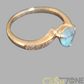 Ladies 9ct Yellow Gold Ring With Blue Stone Aquamarine Style