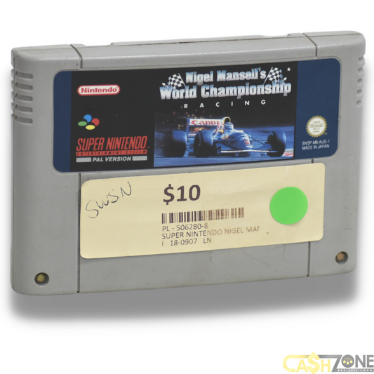 Nigel Mansell's World Championship Racing Super Nintendo Game Cartridge