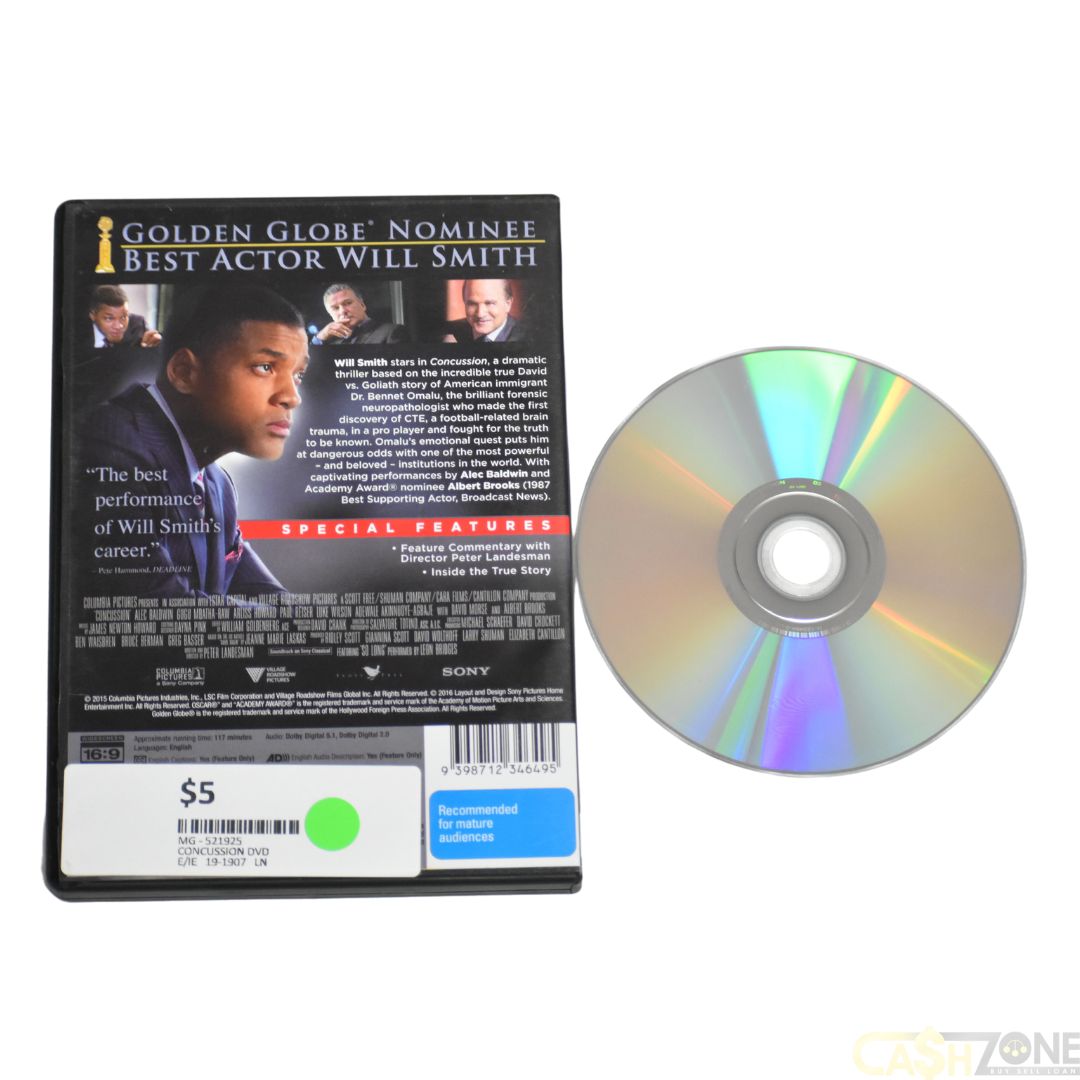 CONCUSSION DVD MOVIE Cashzone Australia