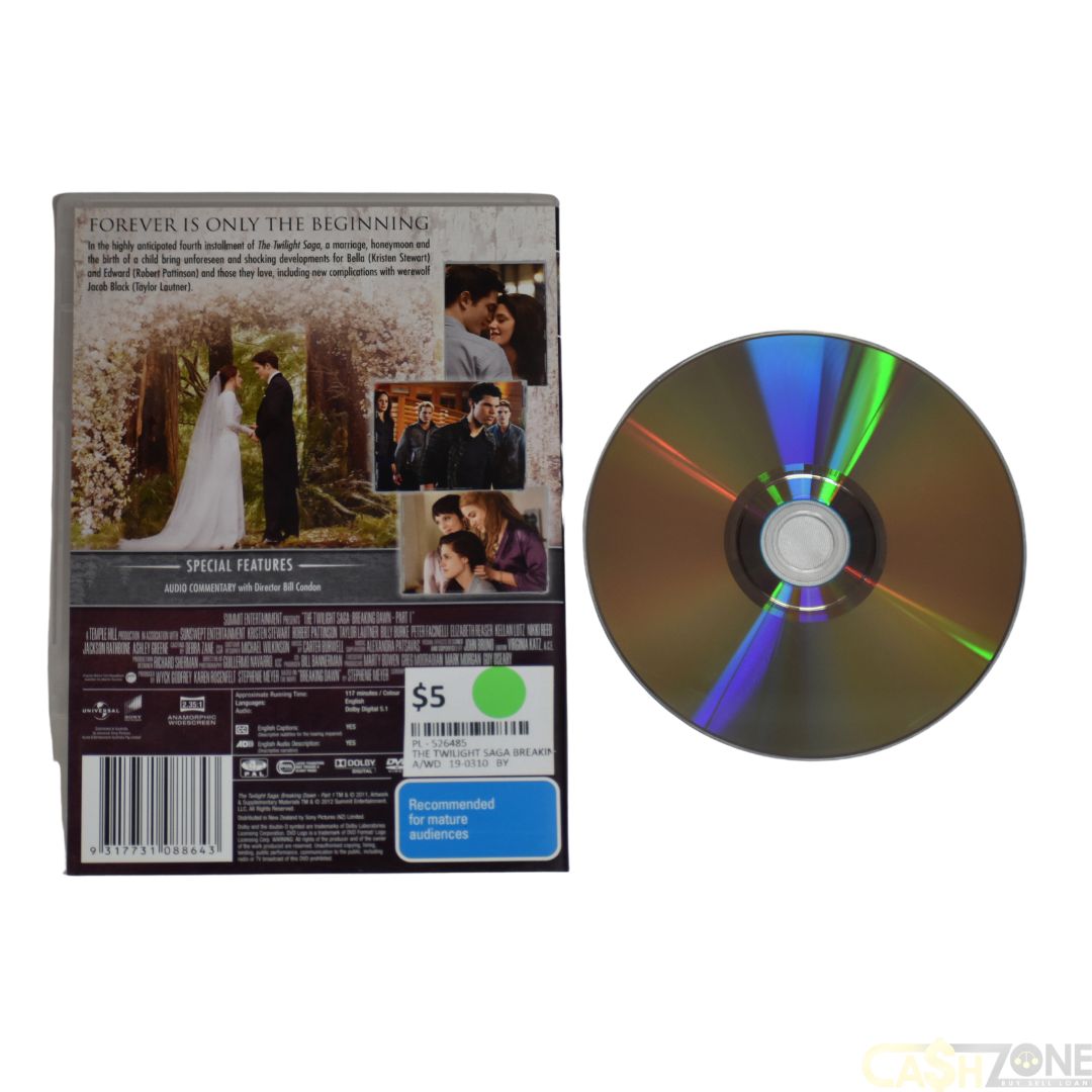 THE TWILIGHT SAGA BREAKING DAWN PART 1 DVD MOVIE