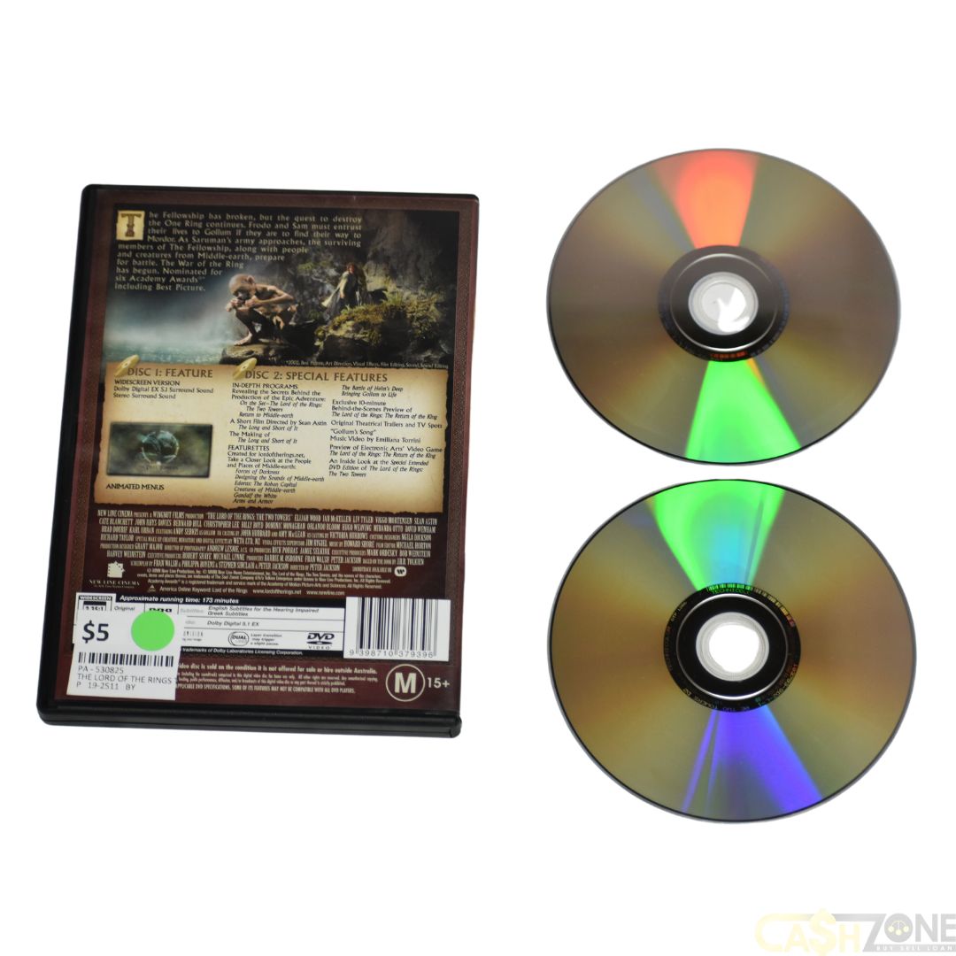 THE LORD OF THE RINGS THE TWO TOWERS DVD MOVIE