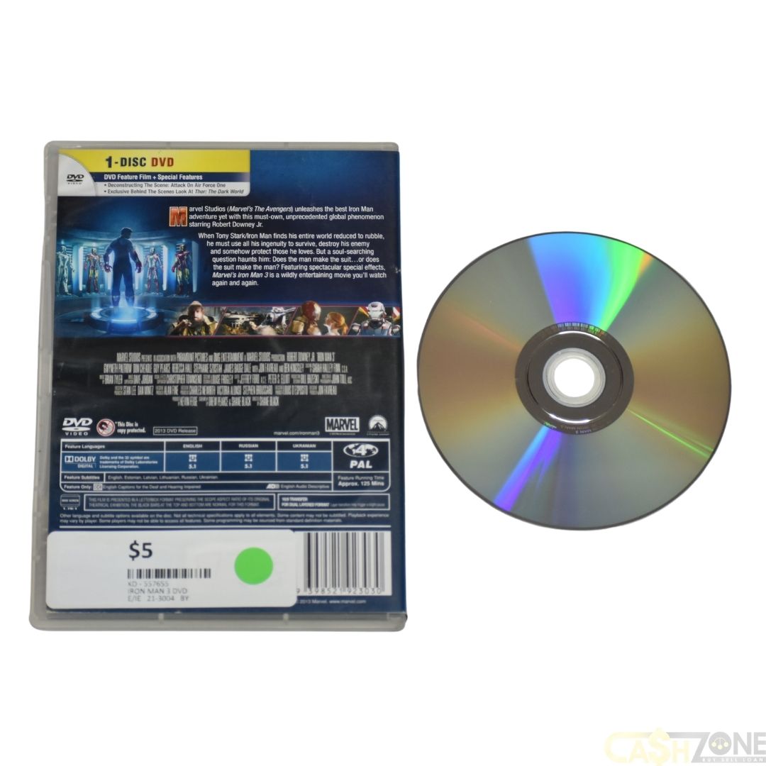 MARVEL IRON MAN 3 DVD MOVIE