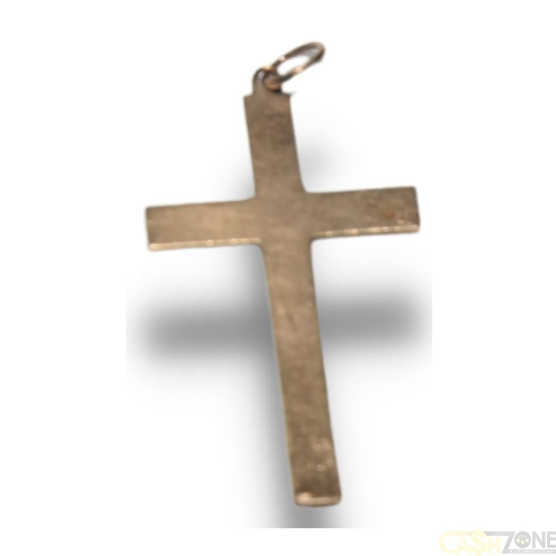 UNISEX 9ct Solid Yellow Gold Plain Cross Pendant