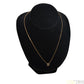 LADIES 9CT YELLOW GOLD TWISTED CHAIN NECKLACE CLEAR STONE PENDANT