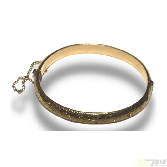 VINTAGE LADIES 9CT YELLOW GOLD 925 FILLED SCANDIA STYLE BANGLE