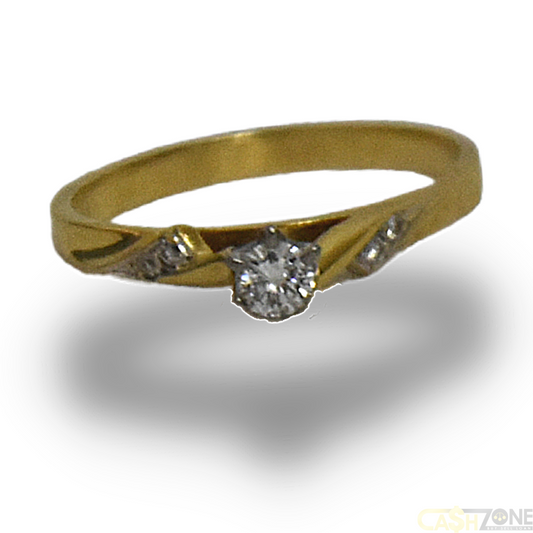 Ladies 18ct Solid Yellow Gold Vintage Style Engagement Ring 2.6G