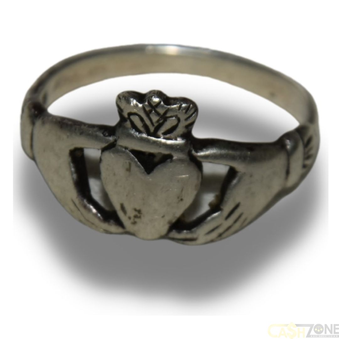 UNISEX SILVER CLADDAGH STYLE RING