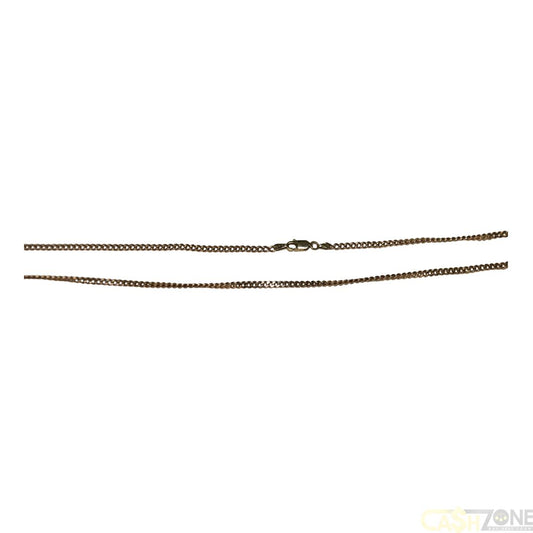 UNISEX 9CT YELLOW GOLD FLAT CURB LINK NECKLACE