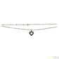 LADIES 9CT YELLOW GOLD FIGARO NECKLACE WITH HEART PENDANT