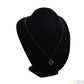 LADIES 9CT YELLOW GOLD FIGARO NECKLACE WITH HEART PENDANT
