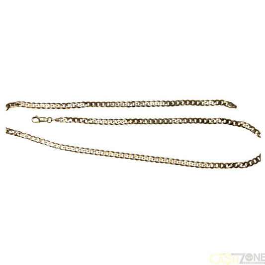 UNISEX 9CT YELLOW GOLD FLAT CURB NECKLACE