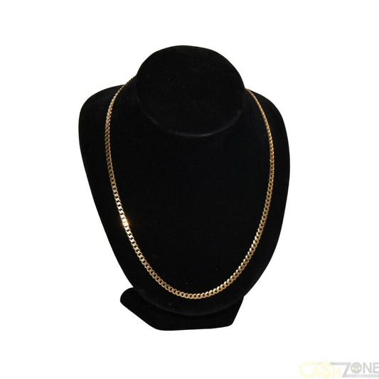 UNISEX 9CT YELLOW GOLD FLAT CURB NECKLACE